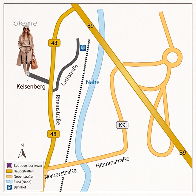 Lageplan & Anfahrt LA FEMME in Münster-Sarmsheim